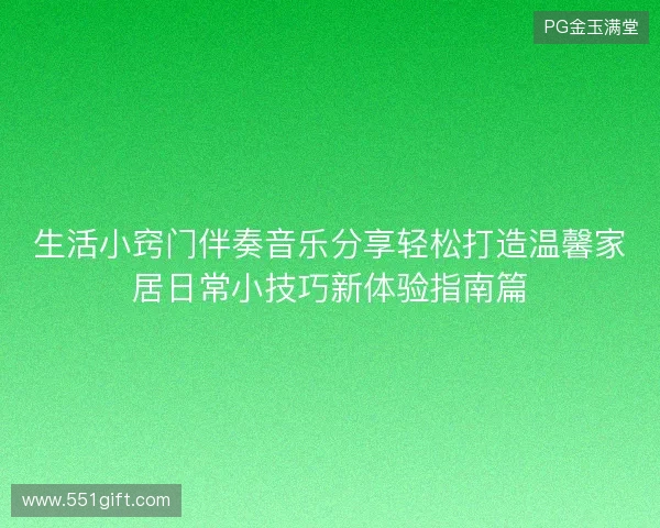 生活小窍门伴奏音乐分享轻松打造温馨家居日常小技巧新体验指南篇